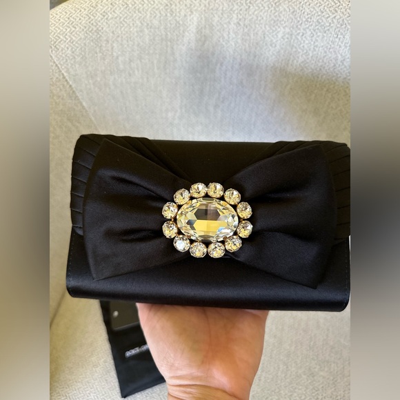 Dolce & Gabbana Bow Satin Clutch Evening Bag - Picture 2 of 11